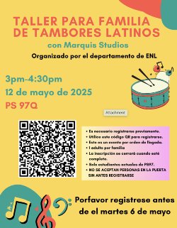 Latin drum date and time information in spanish